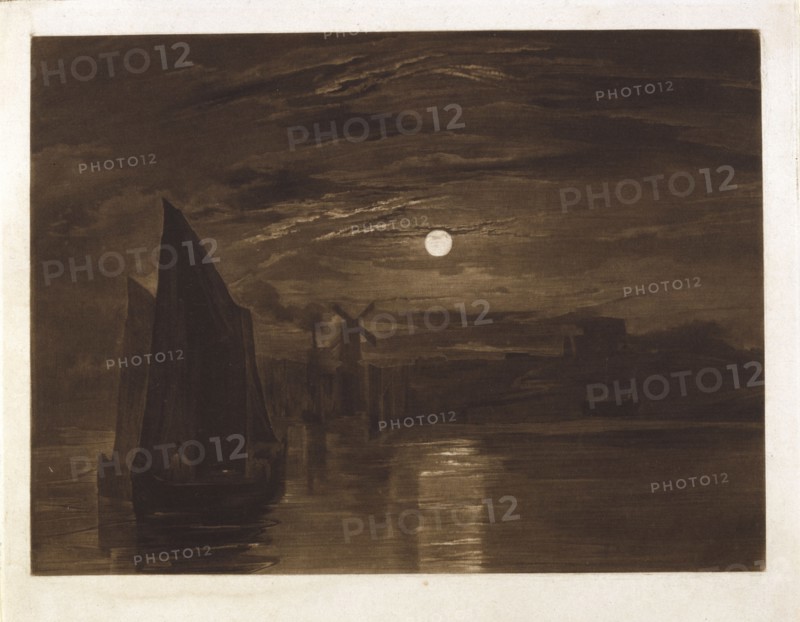 Moonlight on the Medway at Chatham, (c1824?). Creator: Henry Edward Dawe.