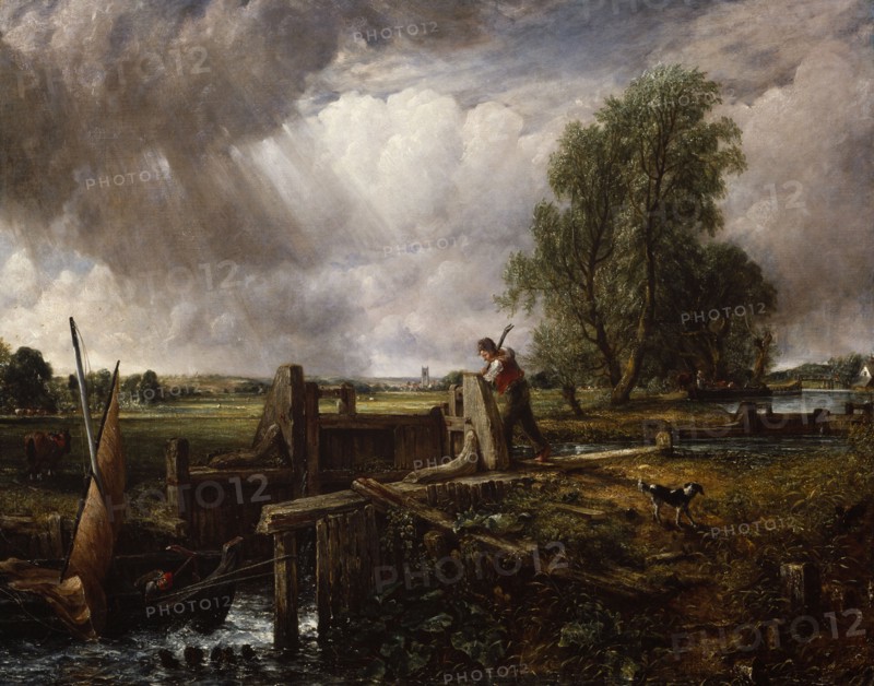 A Boat passing a Lock, 1826. Creator: John Constable.