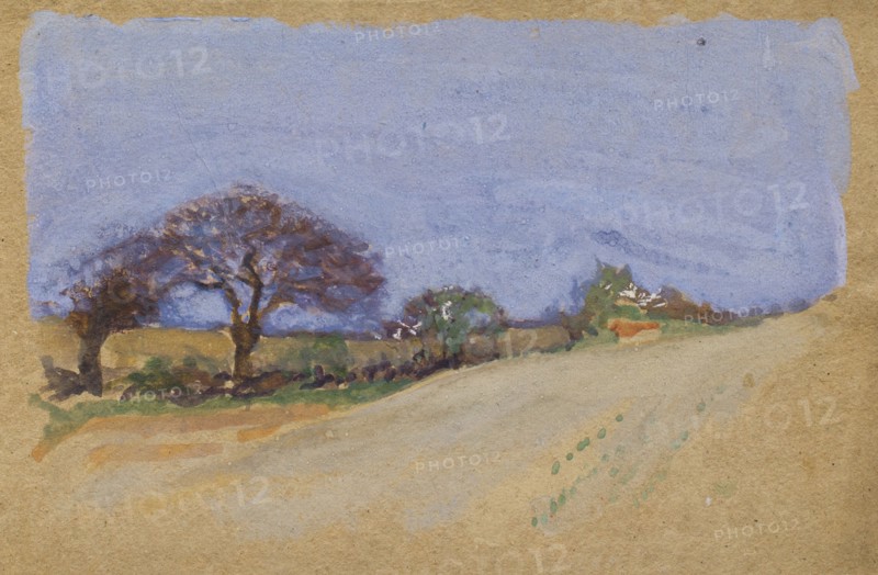 Landscape study, arable fields, c1875-1944. Creator: George Clausen.