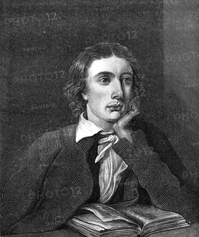 John Keats, painted by W. Hilton, R.A. in the National Portrait Gallery, 1872. Creator: Unknown.