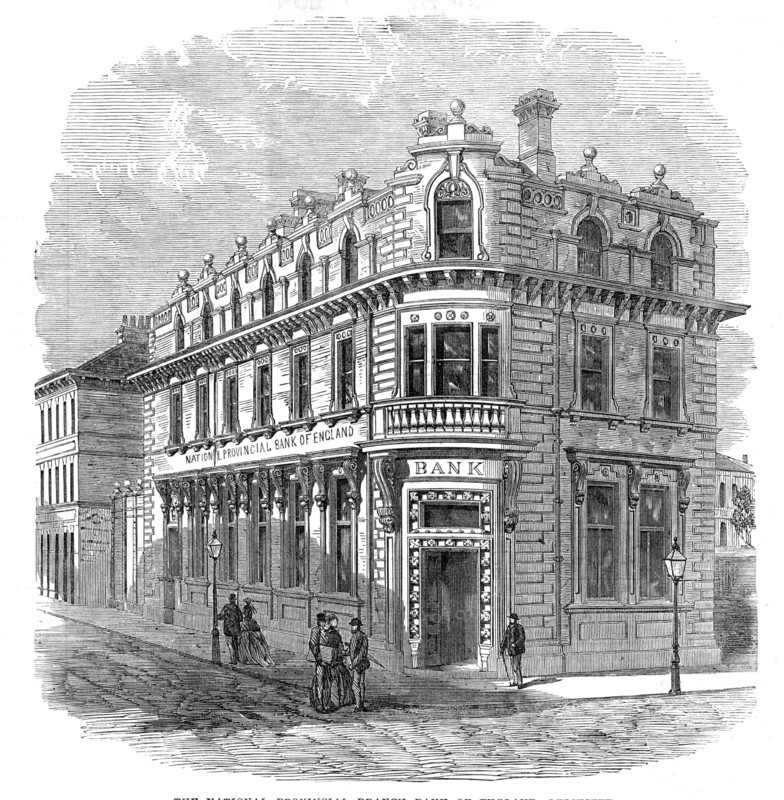 The National Provincial Branch Bank of England, Leicester, 1872. Creator: Unknown.