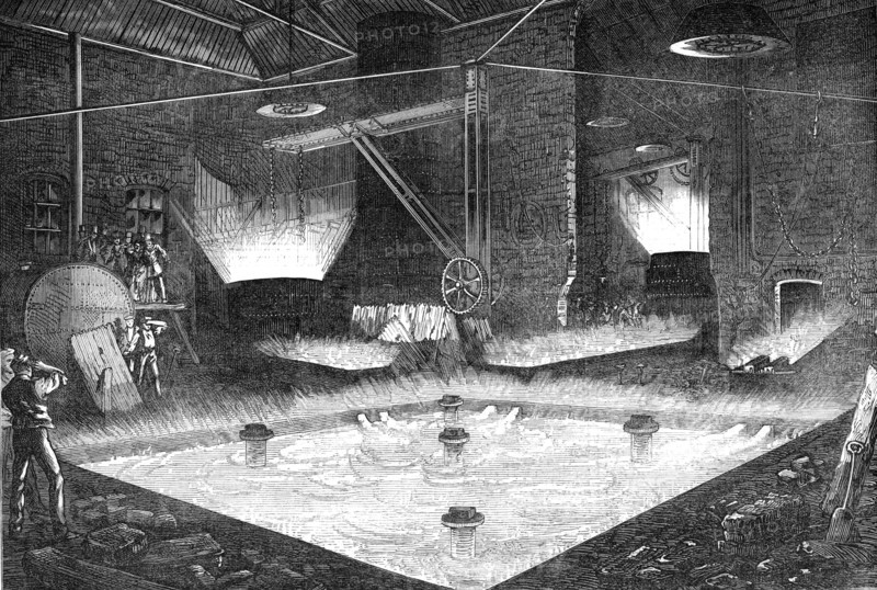 Casting one of the plates for the great steam-hammer at Woolwich, 1872. Creator: Unknown.