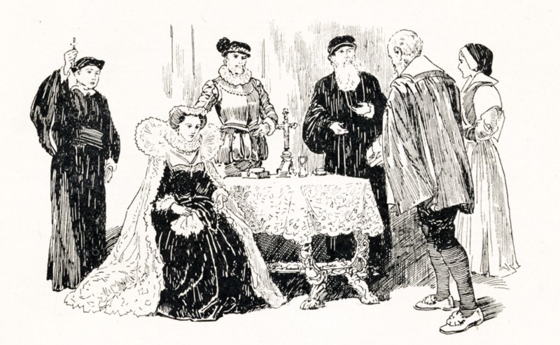 'Mary Queen of Scots taking the Oath', 1925. Creator: Howard Davie.