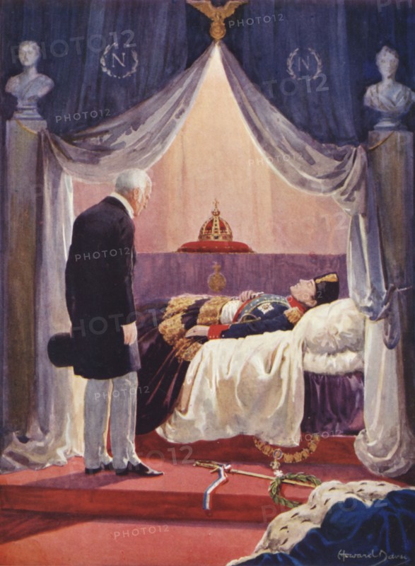 'The Duke of Wellington Visiting the Effigy of Napoleon', 1925. Creator: Howard Davie.