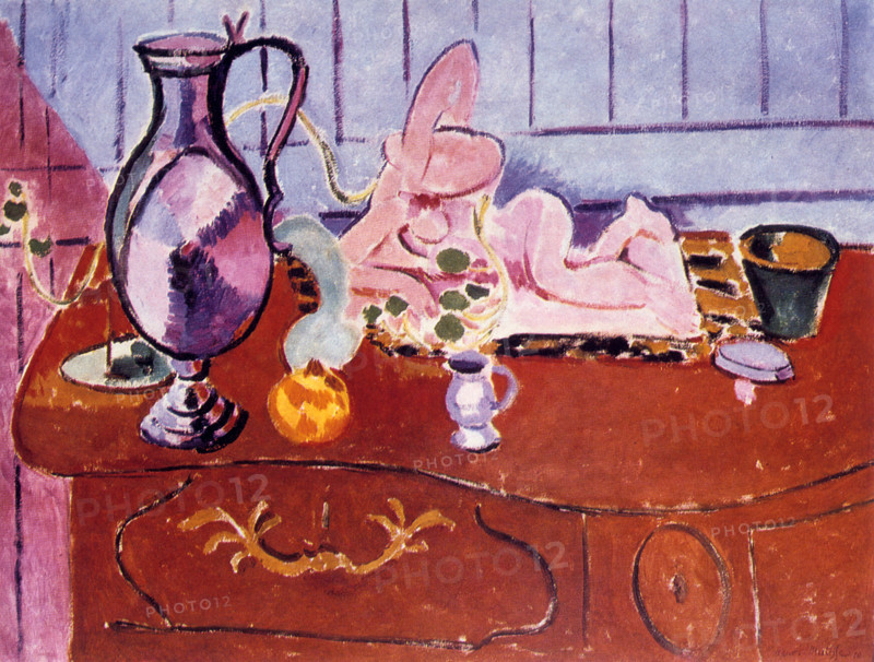 'Pink Statuette and Jug on a Red Chest of Drawers', 1910.   Creator: Henri Matisse.
