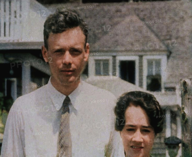 American Aviator Charles Augustus Lindbergh and His Wife Anne Morrow Lindbergh Posing..., 1930s. Creator: British Pathe Ltd.