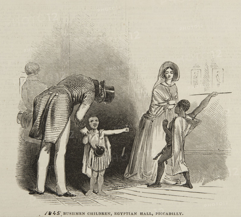 'Bushmen Children, Egyptian Hall, Piccadilly', 1845. Creator: Unknown.