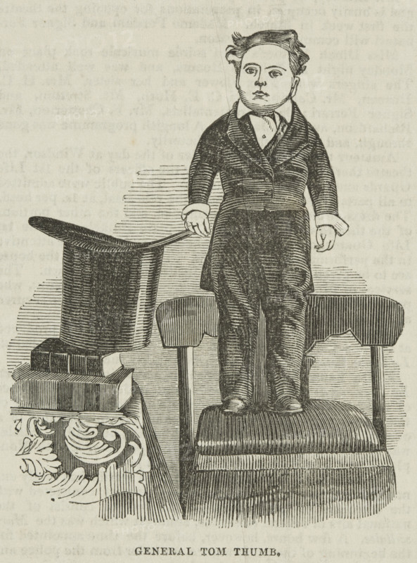 General Tom Thumb, a popular stage performer of very small stature, 1844. Creator: Unknown.