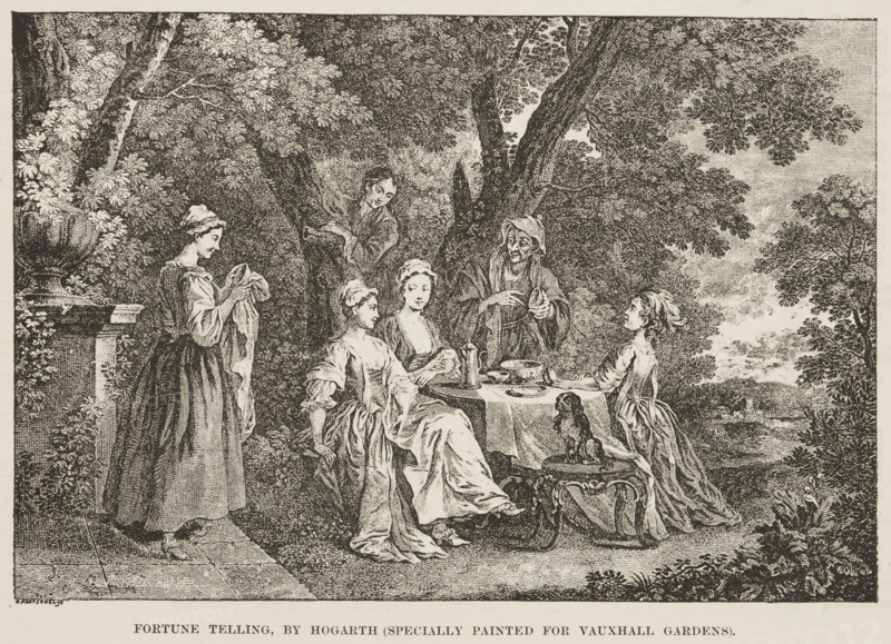Fortune Telling, by Hogarth, 18th century, (late 19th century).  Creator: Unknown.