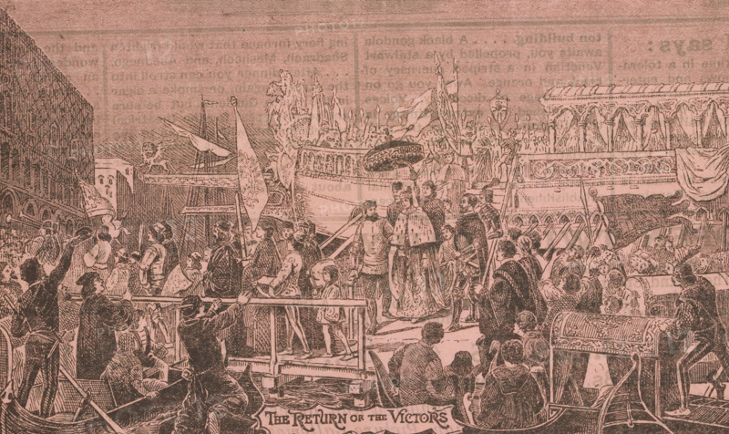 'The Return of the Victors' - the Doge disembarking from his barge, c1891. Creator: Unknown.