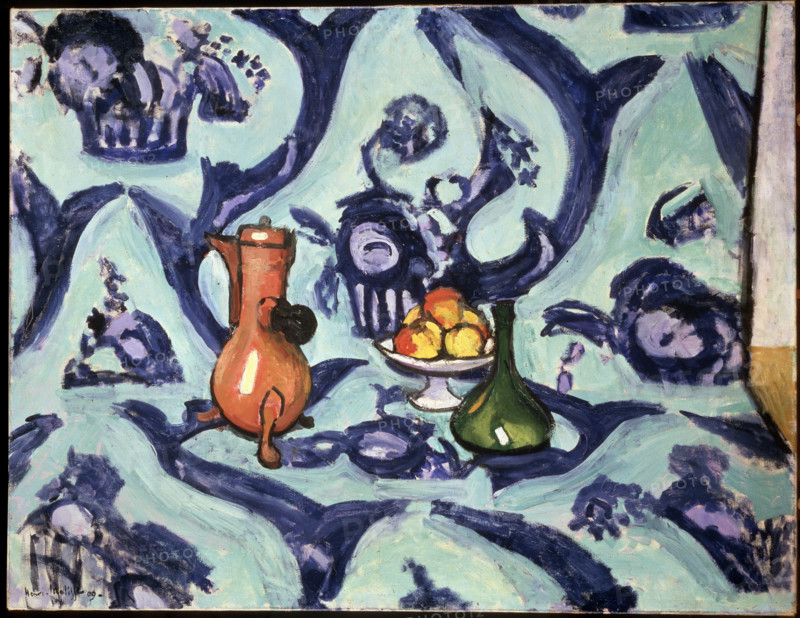 'Still Life with Blue Tablecloth', 1909.  Creator: Henri Matisse.