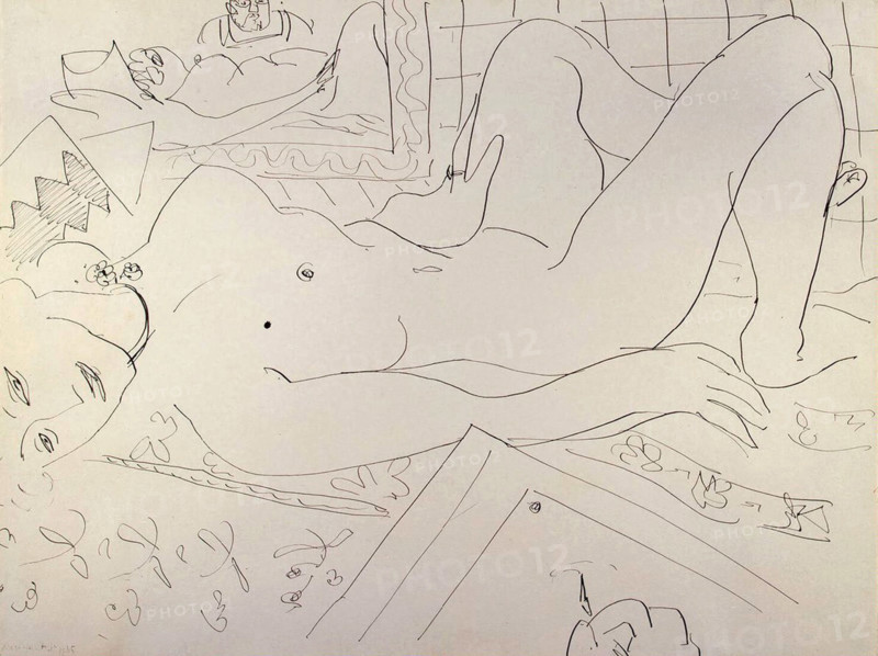 'Reclining Nude', (The Painter and his Model), 1935.  Creator: Henri Matisse.