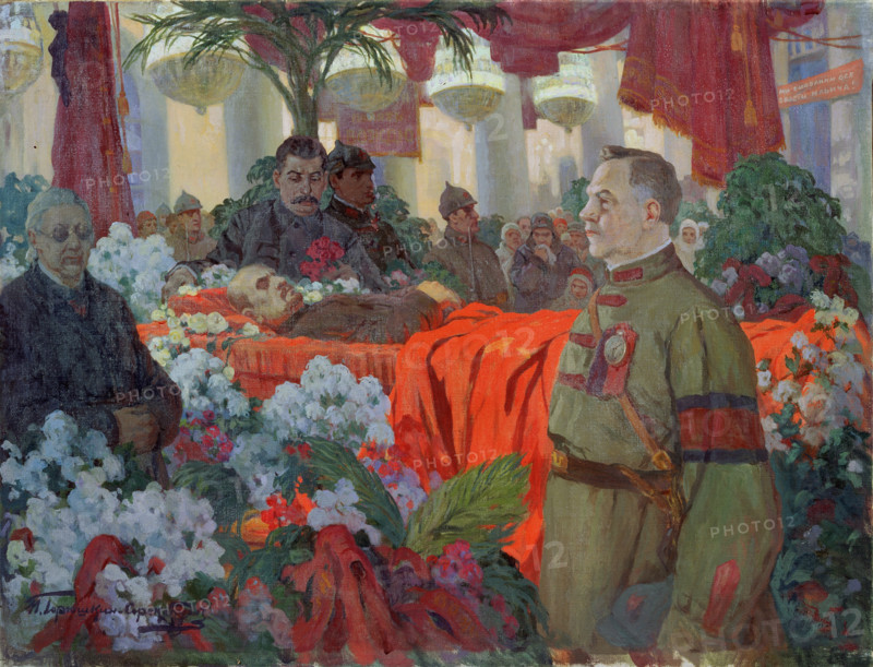 'Lenin's Funeral Ceremony', 1924.  Creator: Ivan Goryushkin-Sorokopudov.