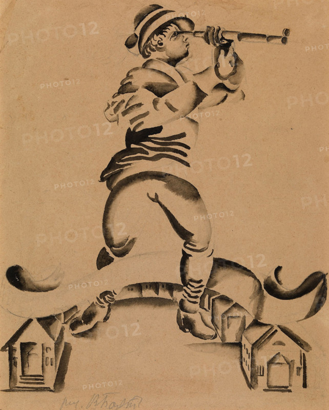 Boy with a Telescope, early 20th century.  Creator: Victor Barthe.