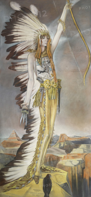 Marchesa Luisa Casati, Grand Canyon, 1927. Creator: Alberto Martini.