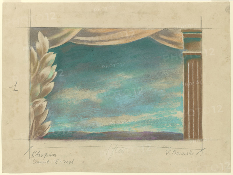 Set design for the "Chopin Concerto" ballet by Bronislava Nijinska, 1937. Creator: Waclaw Borowski.