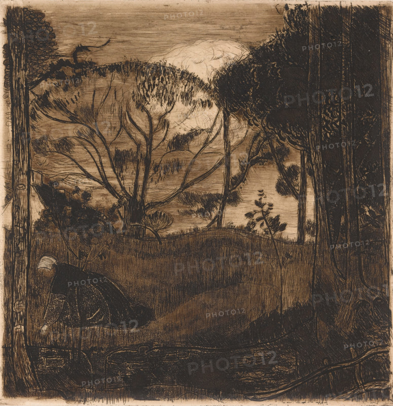 Le Soir (Evening) or La Glaneuse (The Gleaner), 1893-1894. Creator: Armand Seguin.