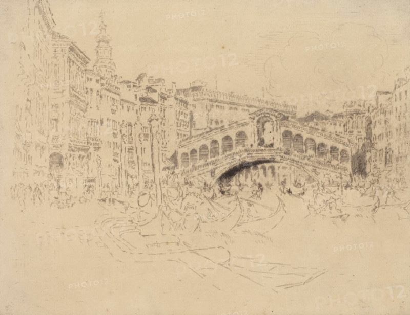 The Rialto, Venice, 1883. Creator: Joseph Pennell.