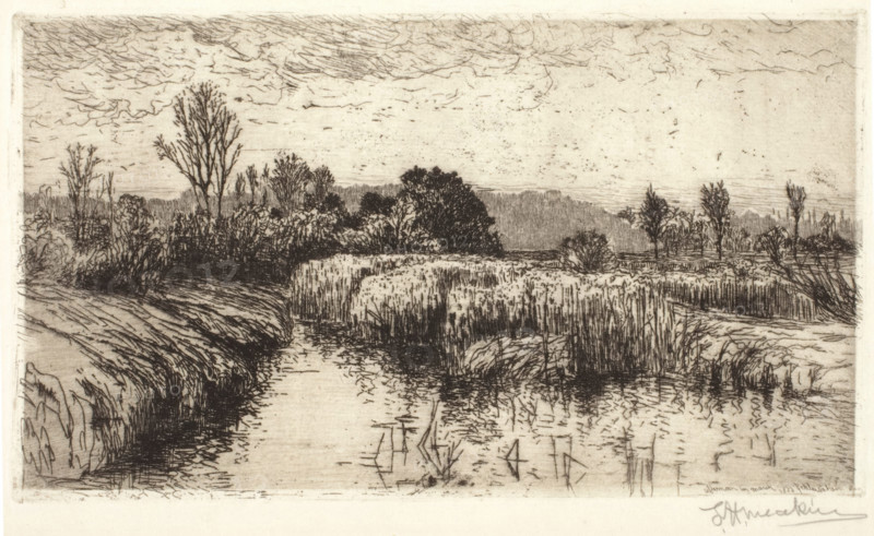 Afternoon in March, Schleissheim, Bavaria, 1885. Creator: Lewis Henry Meakin.