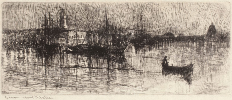 Rainy Night in Venice, 1880. Creator: Otto Henry Bacher.