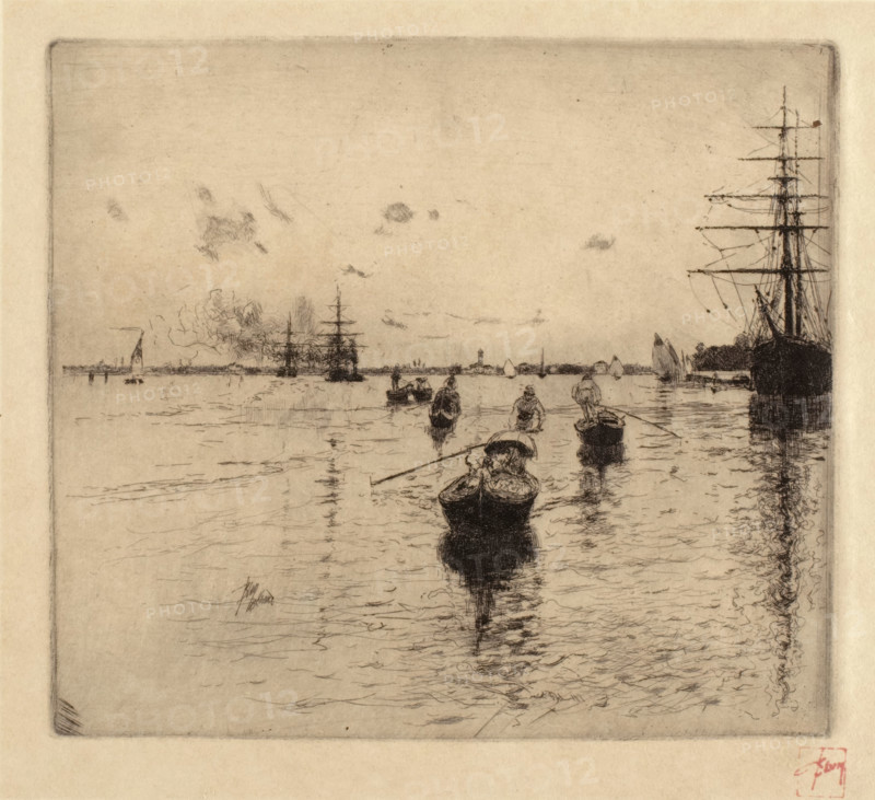 Shipping on the Venetian Lagoon, 1885. Creator: Robert Frederick Blum.