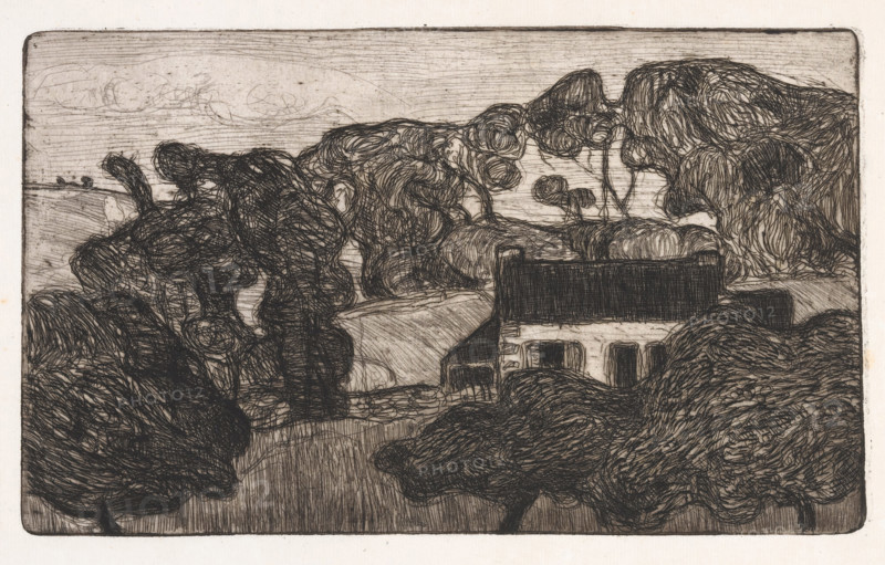 Ferme entourée d'Arbres (Farm surrounded by Trees), 1893. Creator: Armand Seguin.