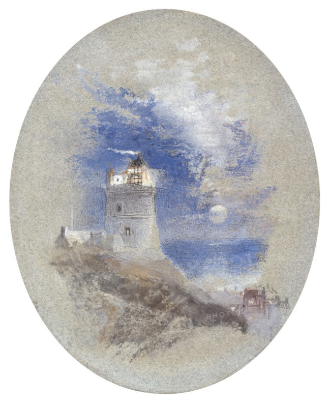 Lowestoffe Lighthouse, about 1827. Creator: JMW Turner.