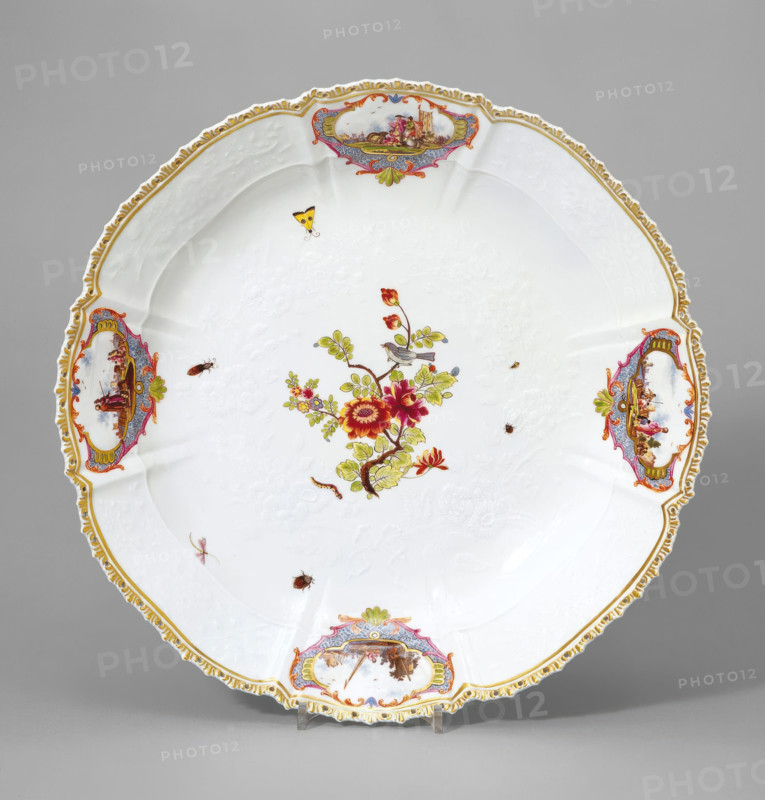 Plate, about 1741-1745. Creators: Johann Friedrich Eberlein, Meissen Porcelain.