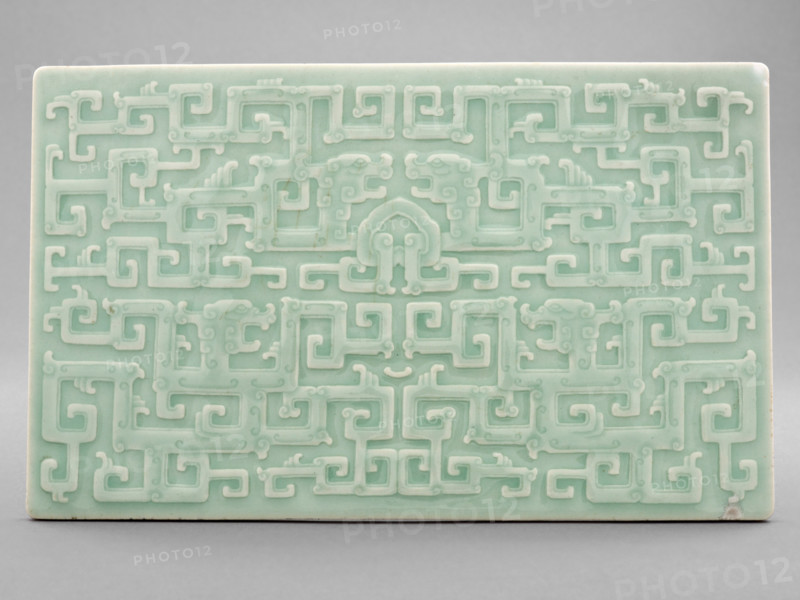 Tile with dragon design, about 1730. Creator: Unknown.
