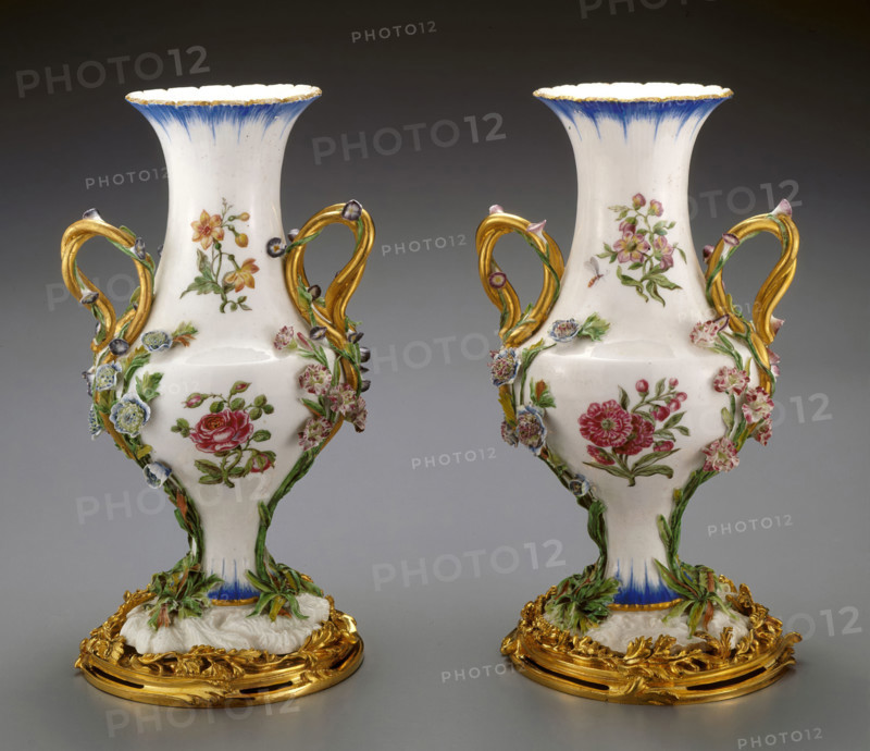 Vase Duplessis, vase about 1752, gilt bronze mount late 19th century. Creators: Jean-Claude Duplessis, Vincennes Porcelain Manufactory.