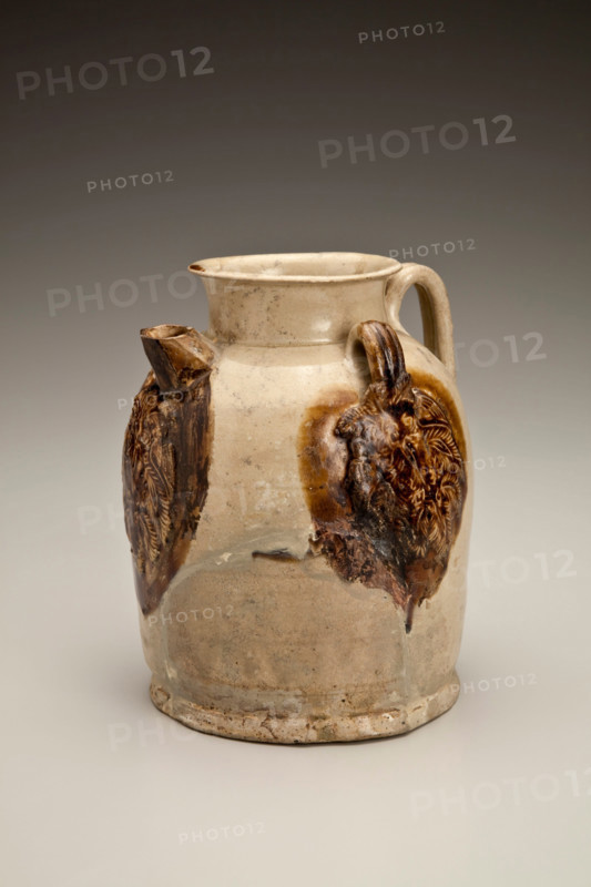 Ewer with medallion appliqués of foliage and birds, 800s. Creator: Unknown.