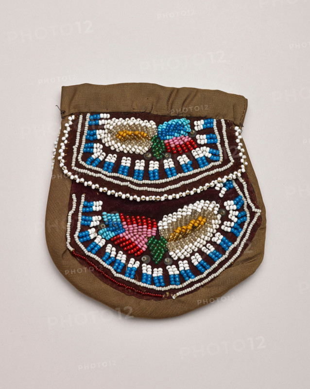Bag With Stylized Floral Design, 1870-1910. Creator: Unknown.
