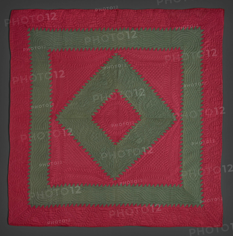 Quilt (Sawtooth Diamond In Square), about 1910. Creator: Unknown.