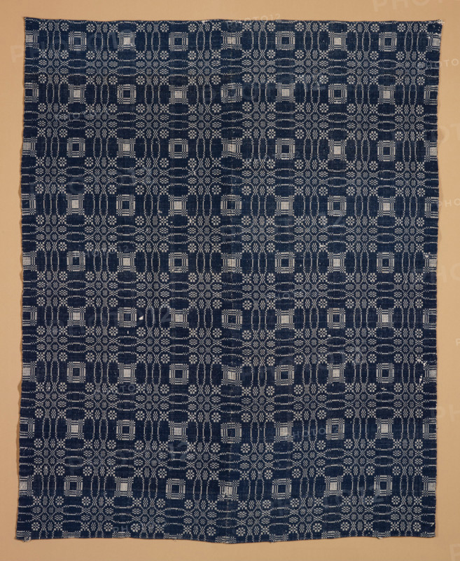 Bed Cover (Overshot Coverlet), about 1840. Creator: Unknown.