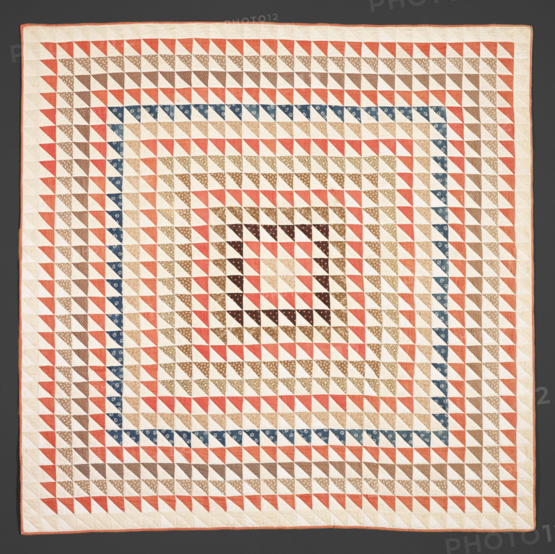Quilt (Triangles), 1870s. Creator: Unknown.