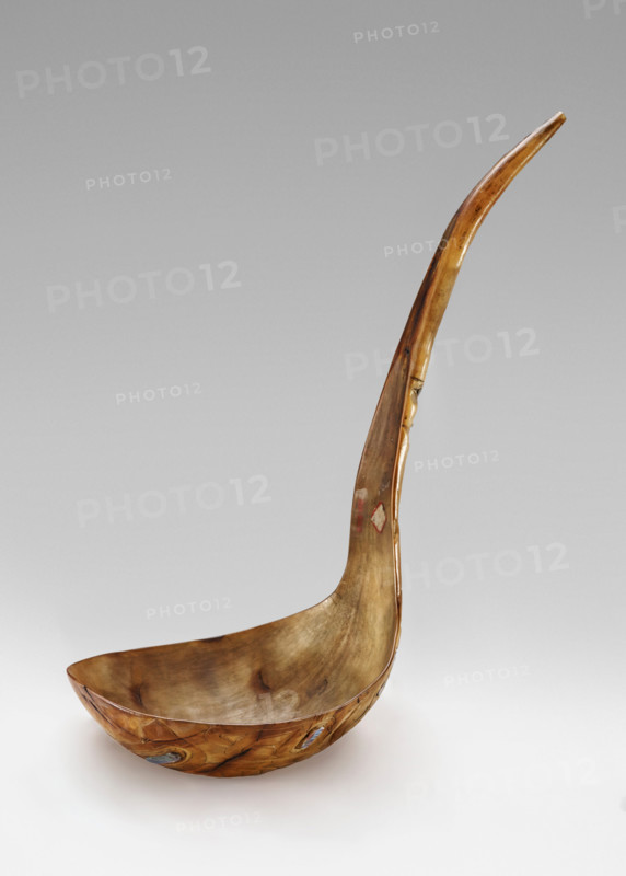 Ceremonial feast ladle with representations of killer whale, bear, and medicine man, 1850-1885. Creator: Unknown.