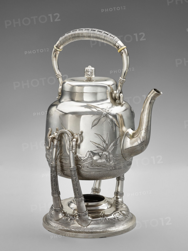 Water kettle with lid and stand, 1881. Creators: Dominick and Haff, Giles Brothers and Company.