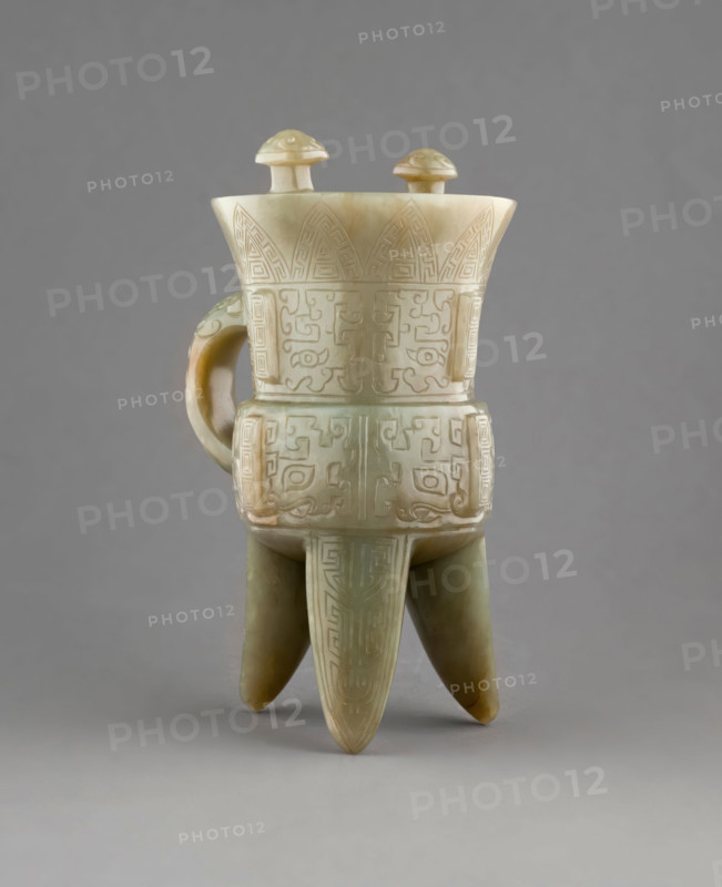 Vessel (jia) with stand, 1644-1912. Creator: Unknown.