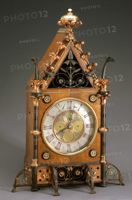 Bracket clock, about 1865. Creators: Bruce J. Talbert, Skidmore Art Manufactures.