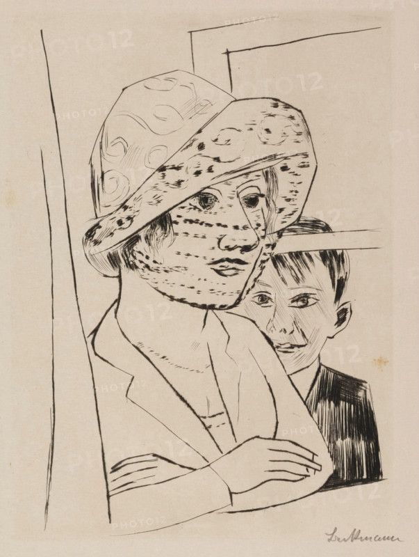 Dame mit Knabe (Woman and Boy) - (Minna and Peter Beckmann), 1924. Creator: Max Beckmann.