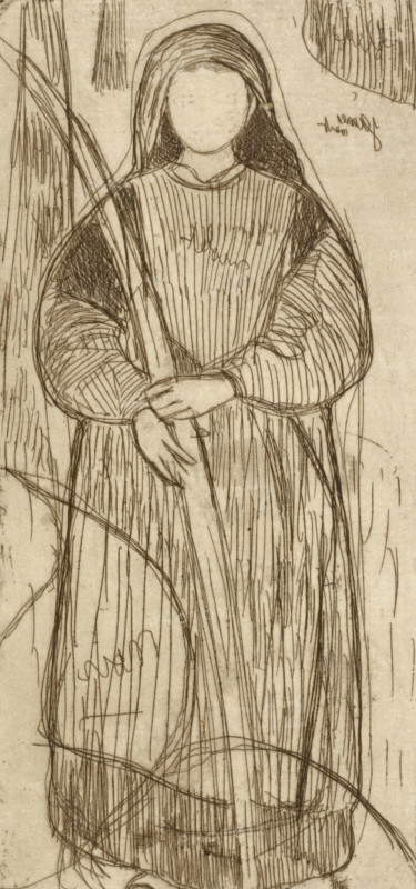 Breton Woman Holding Bundle of Flax, 1893-1894. Creator: Armand Seguin.