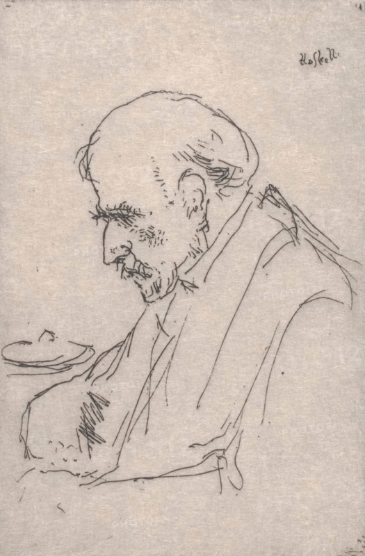 Old Man's Head - A Sketch, 1898. Creator: Ernest Haskell.