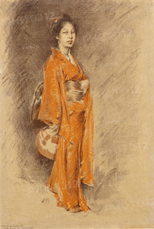 Japanese Woman in Kimono, late 19th century. Creator: Robert Frederick Blum.