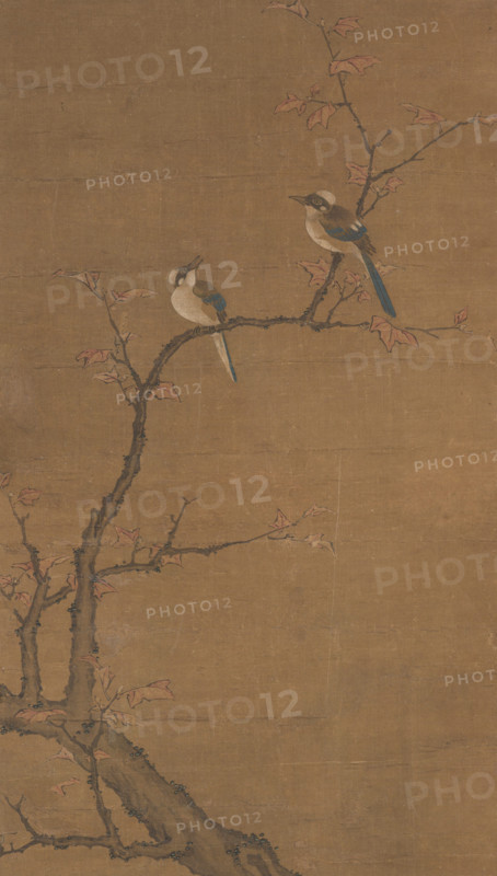 Two Birds on a Red Maple, about 1350. Creator: Zheng Xi.