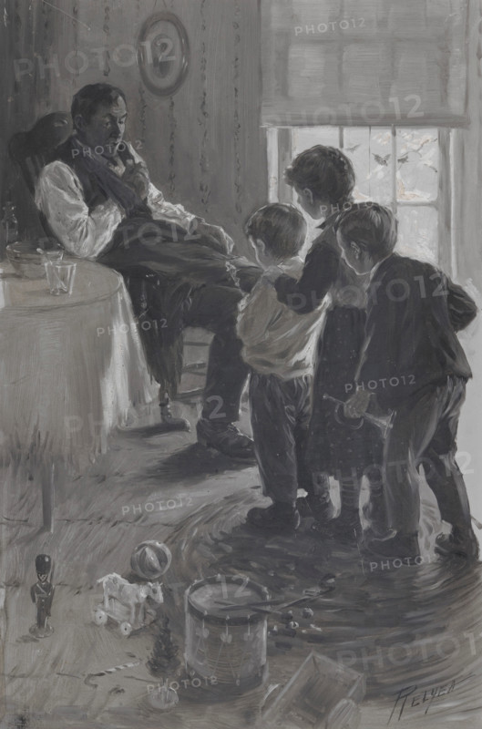 Frontispiece for James Whitcomb Riley's 'A Defective Santa Clause', 1904. Creator: Charles Mark Relyea.