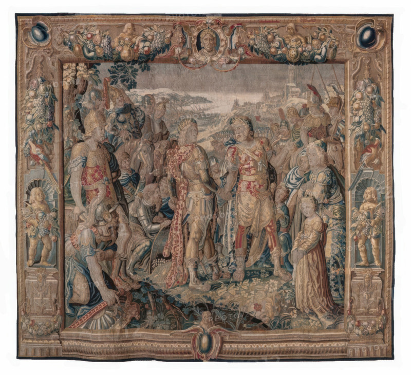 Tapestry (Octavia Effects The Concord of Tarentum), c1600-1623. Creator: Karel van Mander.