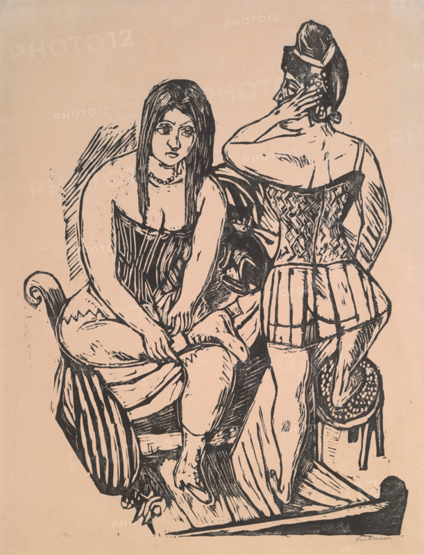 At Toilette (Bei der Toilette), 1923. Creator: Max Beckmann.