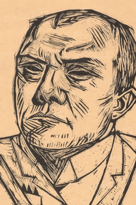 Self-Portrait (Selbstbildnis), 1922. Creator: Max Beckmann.