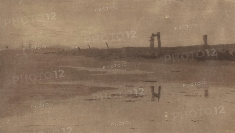 Rye Pier, Evening, 1888. Creators: Frank Short, F. Goulding.