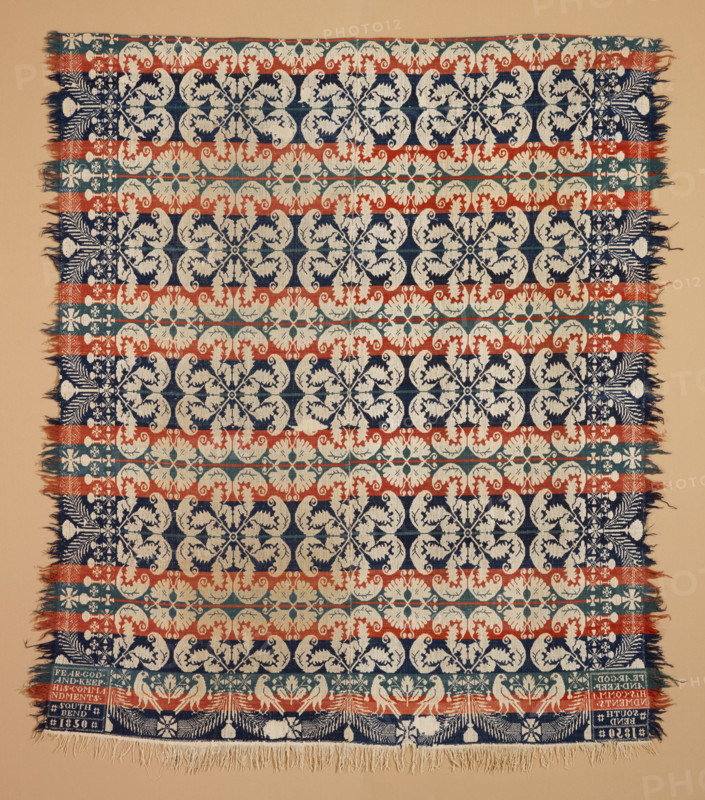 Bed Cover (Coverlet), 1850. Creators: Daniel Fisher, Levi Fisher.